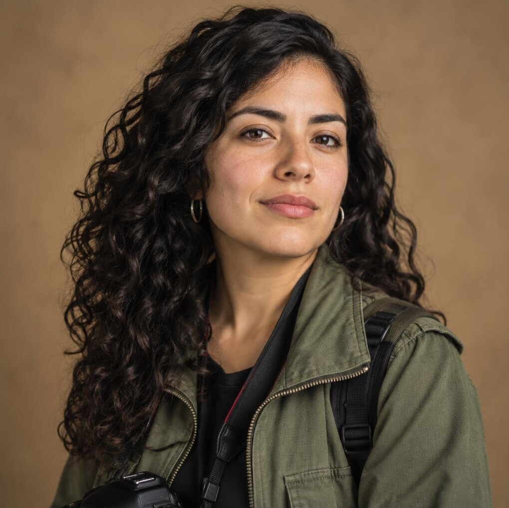 Portrait of a Latin American female photojournalist